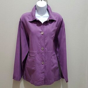 PAUL REID LIGHT SUMMER JACKET, Sz M, PURPLE, 100% SILK, NWOT